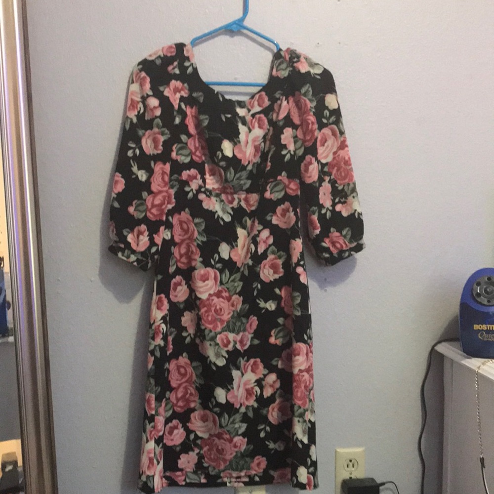 Pink flowered medium dress from American eagle